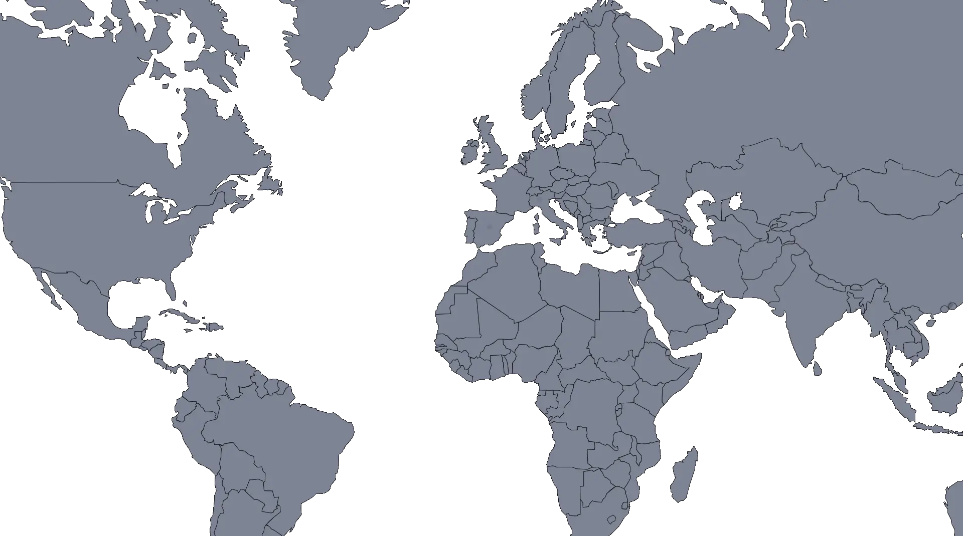 World map with marker dots